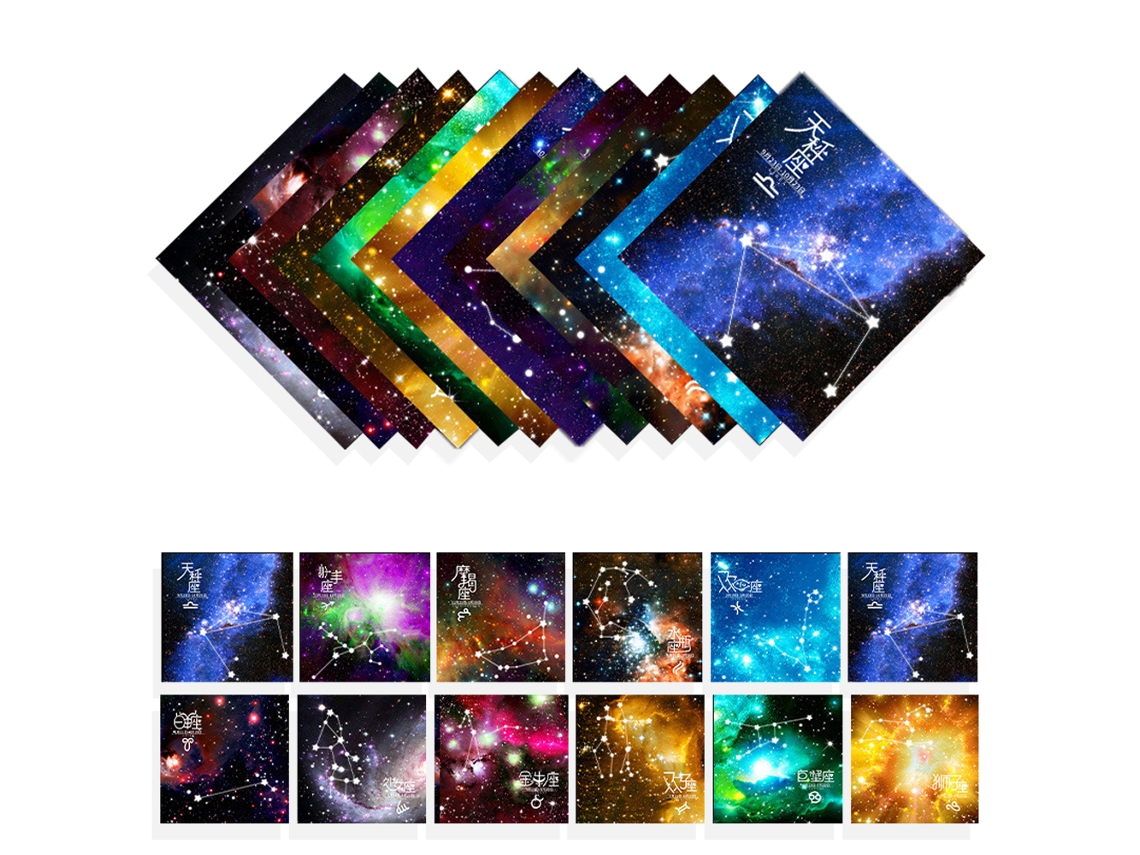 Papel Origami Cielo Estrellado - 100 Hojas, 15x15 cm, Diferentes Colores NEVEANCE
