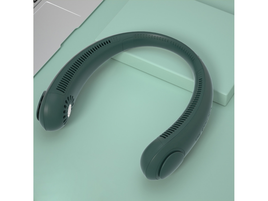 Ventilador USB portátil silencioso con potentes ráfagas para aliviar el cuello - Verde