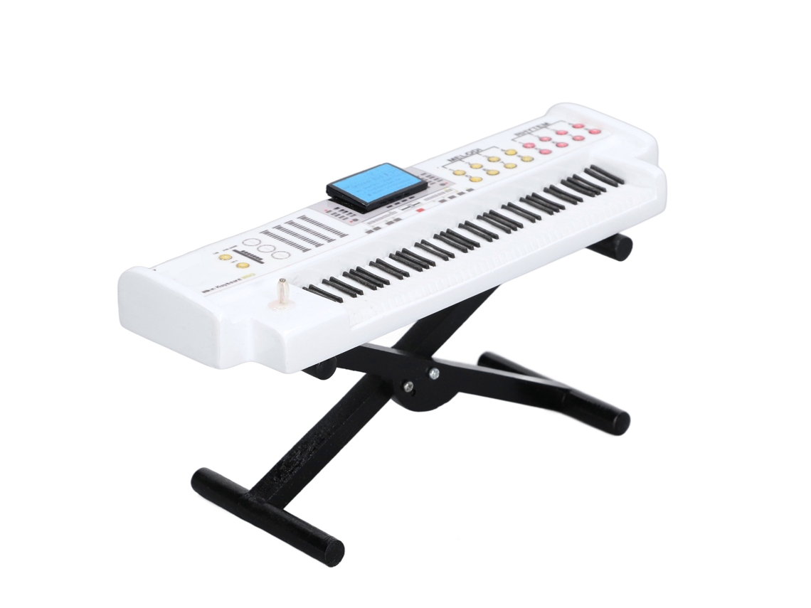 Modelo De Órgano Electrónico En Miniatura Para Casa De Muñecas, Blanco, Instrumento Musical