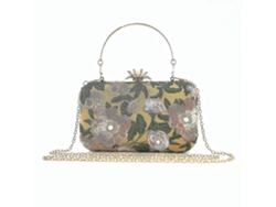 Hermoso bolso de mano bordado en relieve para propuesta de matrimonio en Lalamoli dorado