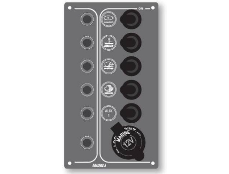Painel LALIZAS Switch 5 Waterproof Switches & Automs 12V Gris