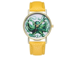 Reloj De Pulsera De Cuarzo Con Correa De Cuero Pu Zhoulianfa (amarillo) Unisex