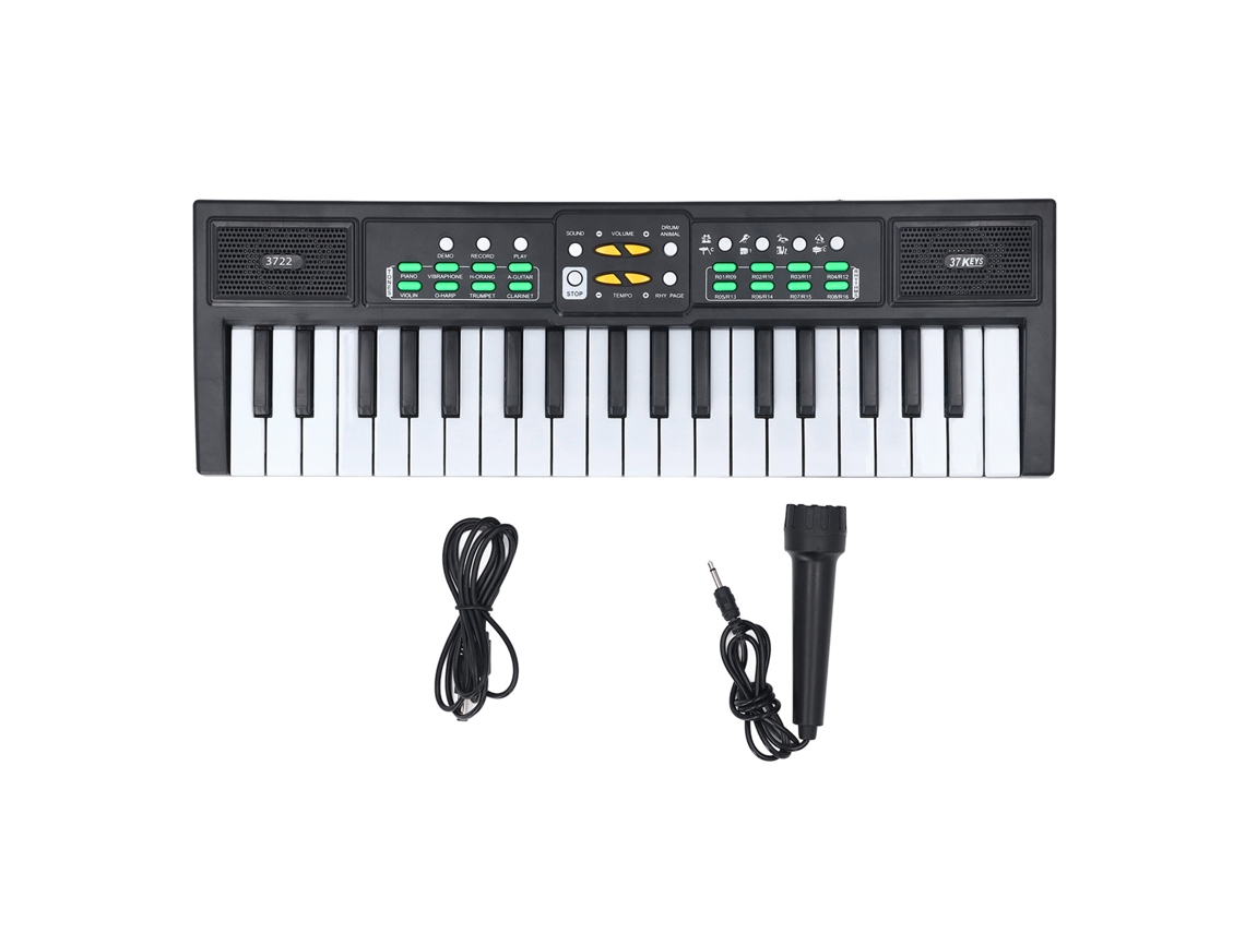 Teclado de piano electrónico portátil Walshlxq para niños, 37 teclas con micrófono, instrumento musical educativo para niños.