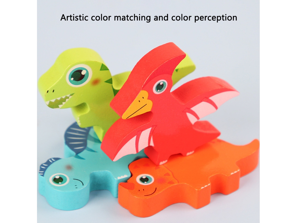 Rompecabezas De Memoria De Dinosaurios De Madera 3d - Juguete Educativo Para Niños