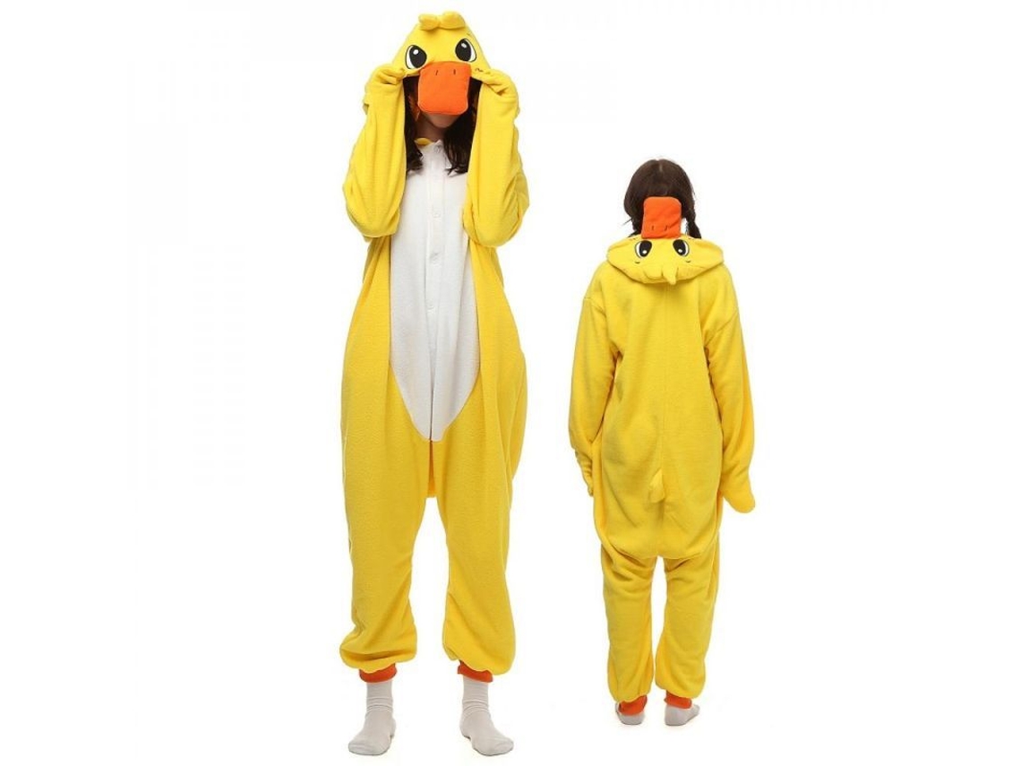 Pijama de pato amarillo DGQ para adultos y niños Tallas S-XL y 85-125 125