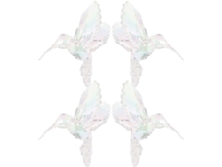 Adorno De Pájaro De Acrílico Transparente, 4 Piezas, 10x9,5x7 Cm, Para Colgar En Ventanas Y Decorar Jardines, Apto Para