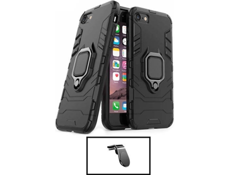 Kit Carcasa 3X1 Military + Soporte Magnético L Carro iPhone SE 2022 PHONECARE Negro