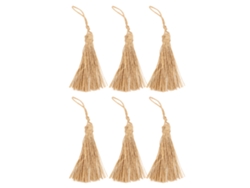 6 Piezas De Ribete De Yute Natural De Estilo Rústico Sencillo Para Marcapáginas, Joyería Y Manualidades.