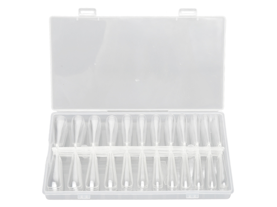 Uñas postizas transparentes de cobertura total Rebe-240, extensiones de uñas para manicura DIY, puntas largas transparentes