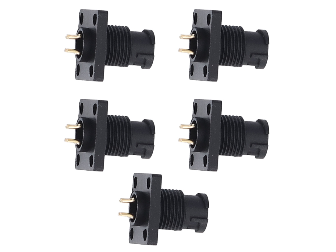 Conector de cable aéreo de 4 pines con brida cuadrada, resistente al agua IP67, cierre a presión, 5 piezas.