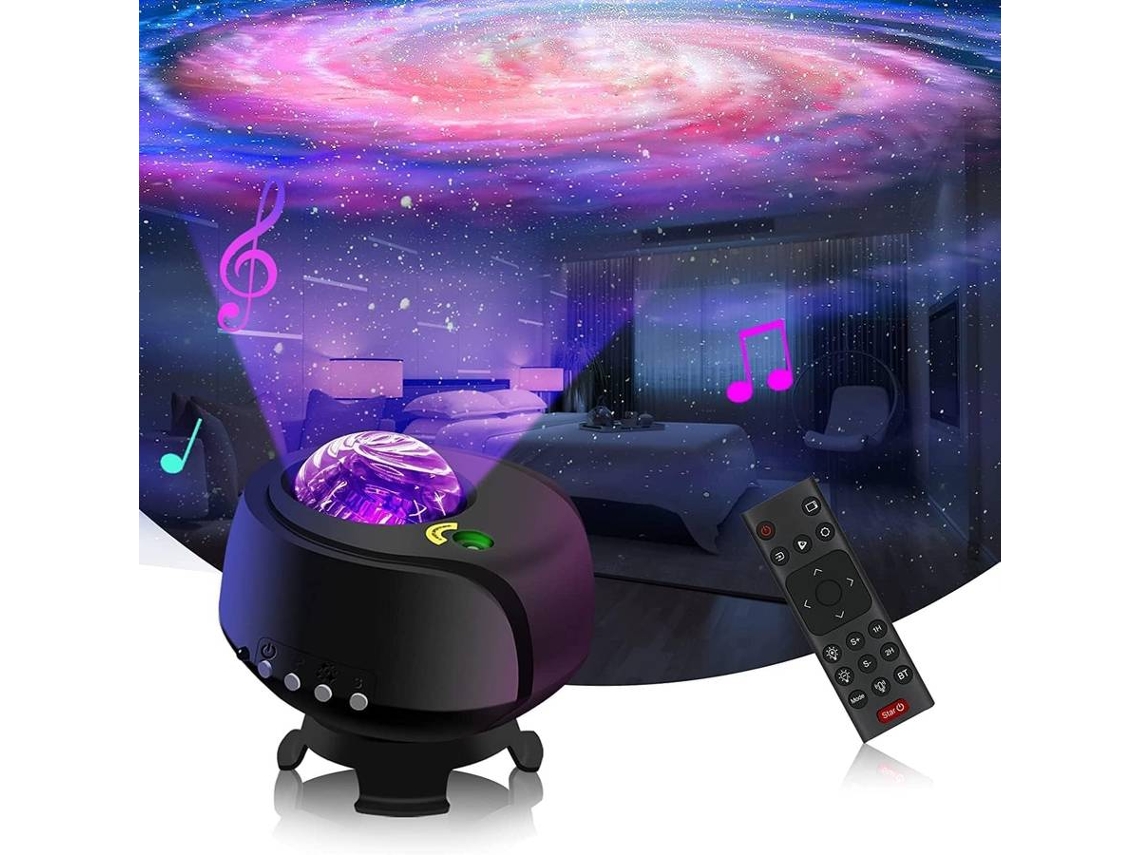 Proyector de galaxias con mayor área de cobertura, con formas cambiantes de galaxias, luz nocturna (negro)