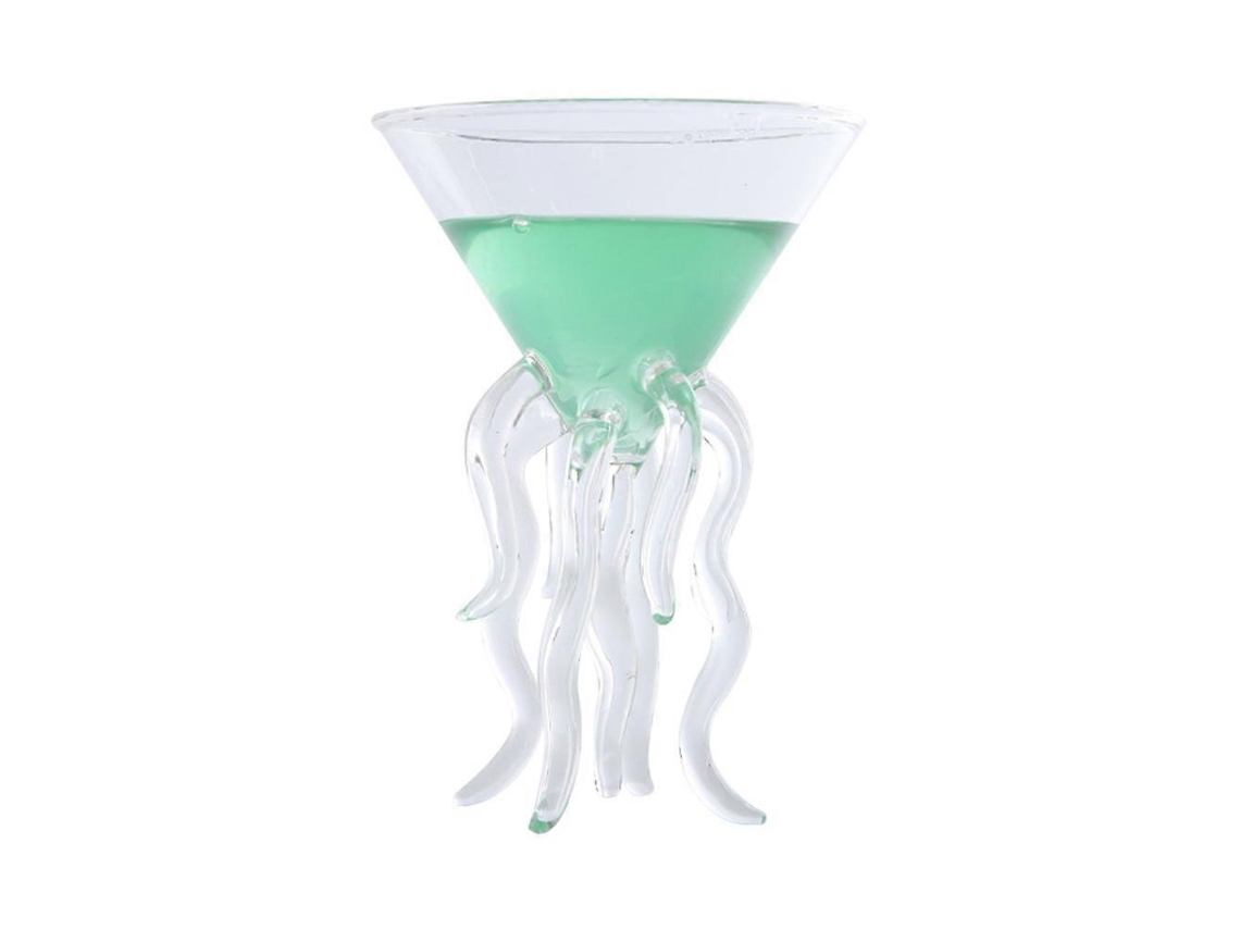 Copa de cristal creativa Rosewell con zumo de pulpo y medusa