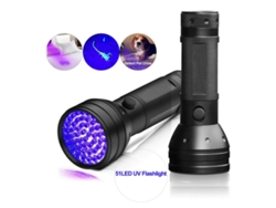 Linterna UV 51 LEDs KOFIHETY (detección de orina de animales negra) KOFIHETY