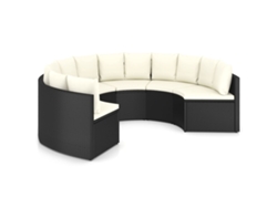 Maison Exclusive - Set De Sofás De Jardín 6 Piezas Y Cojines Ratán Sintético Negro