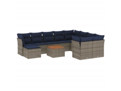 Maison Exclusive - Conjunto De Sofá De Jardín De 11 Piezas Con Cojines, Poliratán Gris