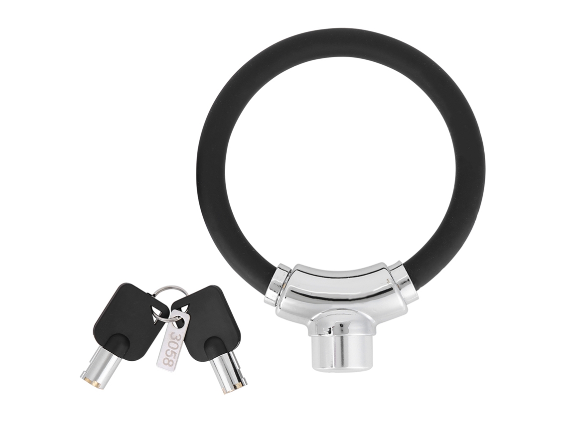 Candado Antirrobo Para Bicicleta Anillo Mini Portátil De Aleación De Zinc Negro Cable De Acero