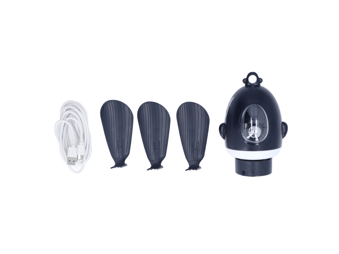 Ventilador de techo pequeño y silencioso con luz y puerto de carga - Azul