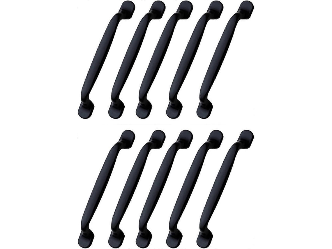 10 Mangoes De Armario Negro 128mm De Aleación De Aluminio Para Muebles Cocina Gabinetes Puertas Cajones