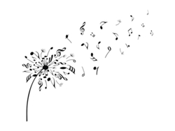 Adhesivo De Pared Diente De León Con Símbolos Musicales Decoración Creativa Diy Para Hogar