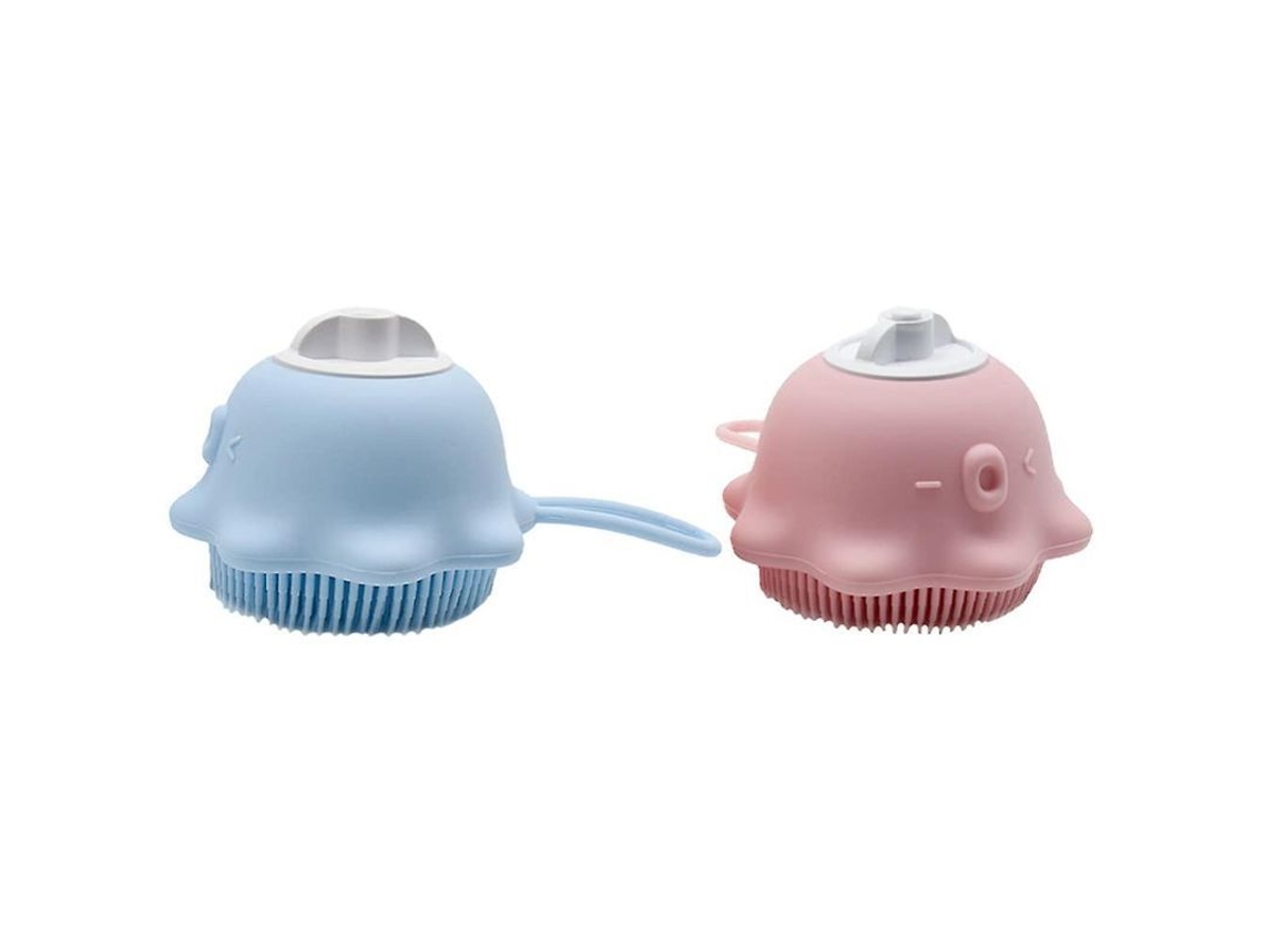 2 Cepillos De Silicona Para Baño Y Champú Con Dispensador De Gel De Ducha, Cepillo De Lufa Para Bebés Y Niños Pequeños.