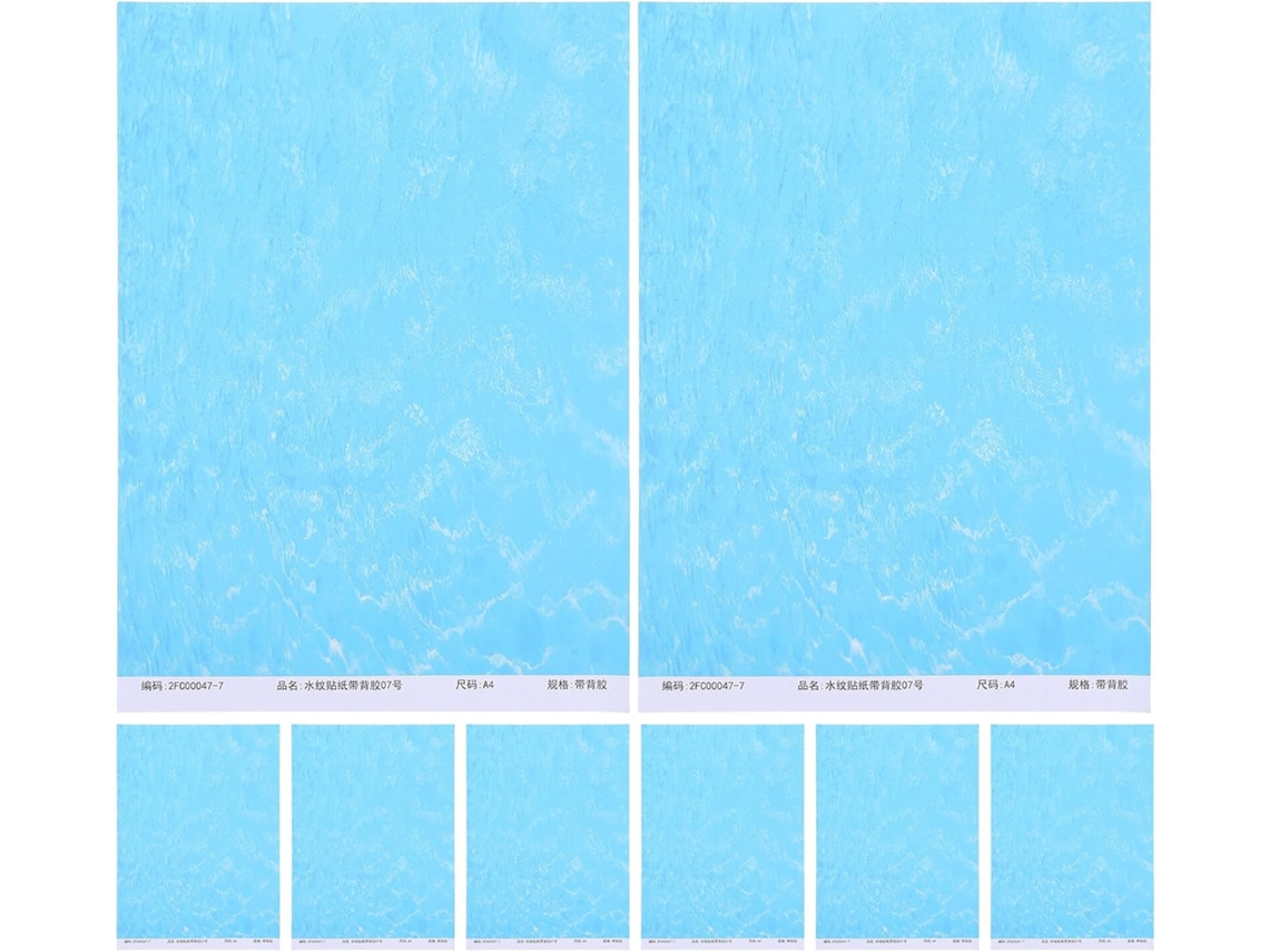8 Pegatinas De Ondas De Lago Para Manualidades, Autoadhesivas, Con Textura.