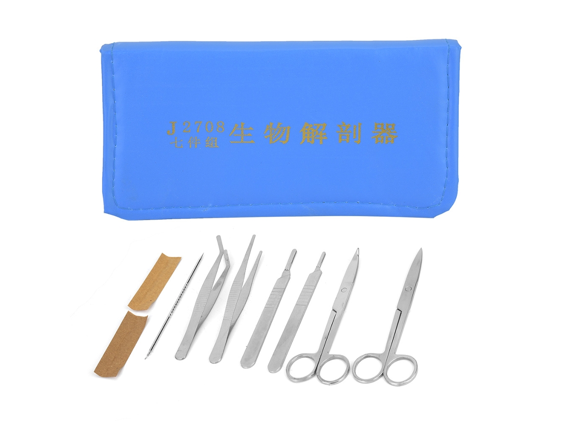 Set De 7 Herramientas Anatómicas: Tijeras, Pinzas Y Agujas Para Biología Y Educación Médica