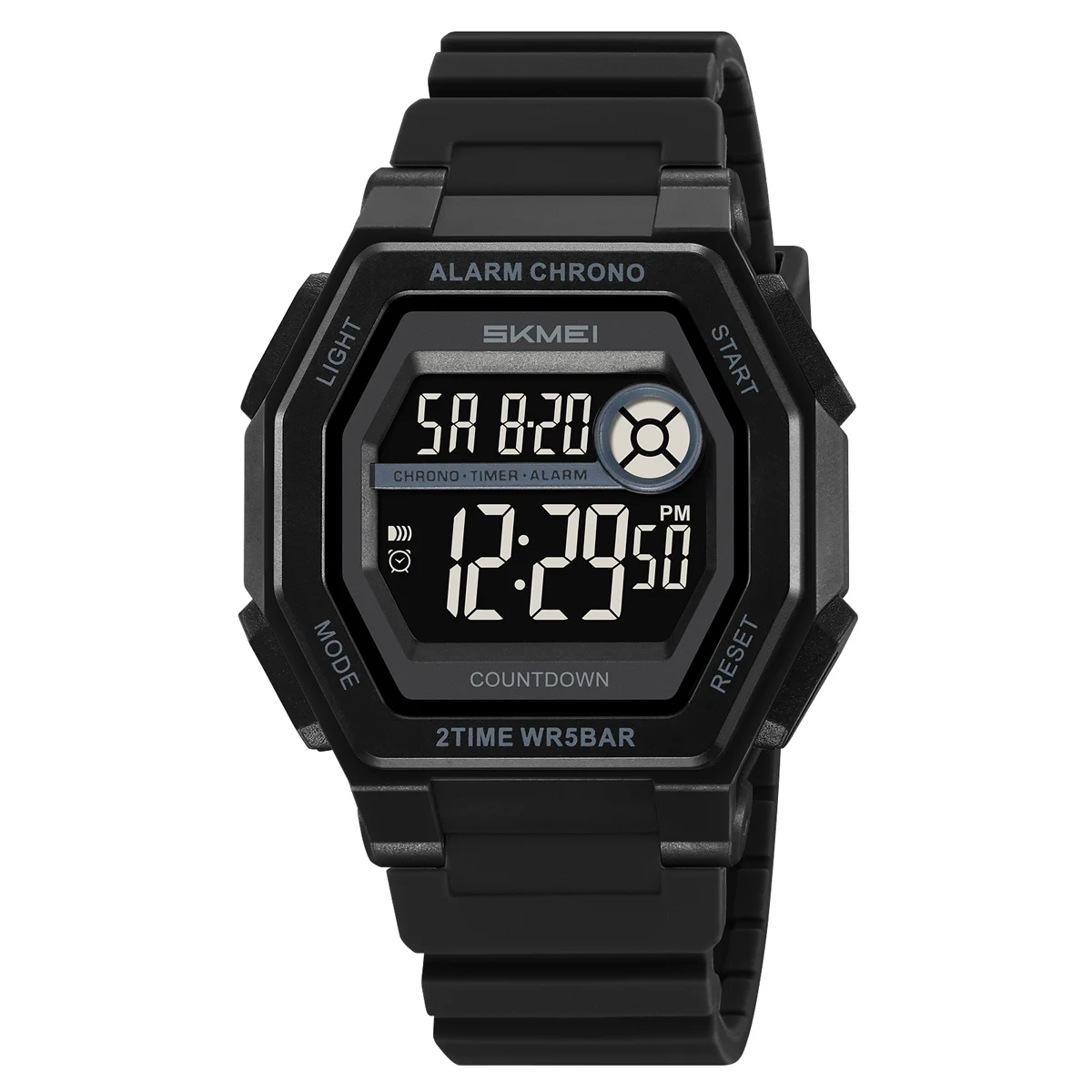Reloj Digital (negro) Con Alarma, Unisex, Resistente Al Agua, Con Indicador De Fecha.