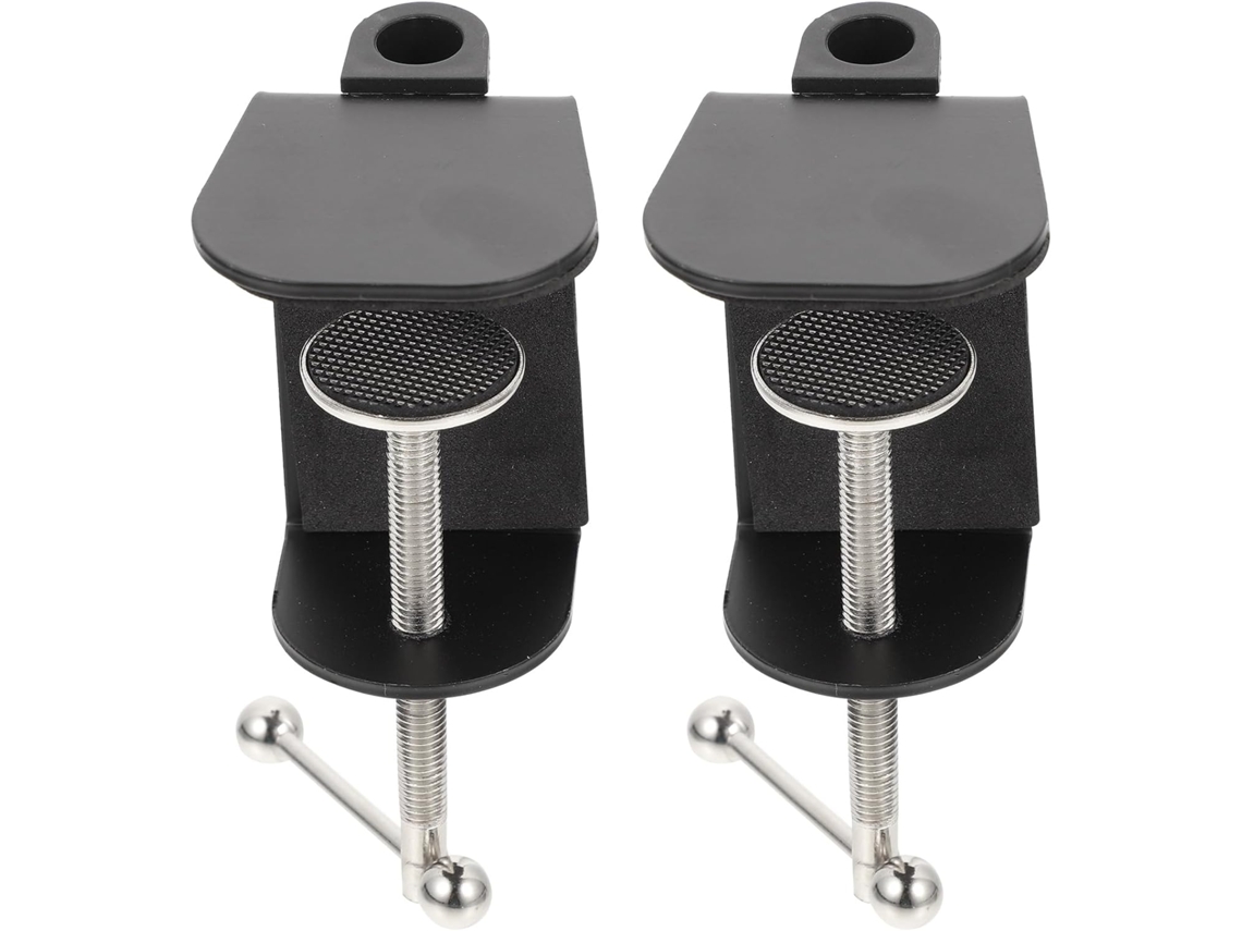 Abrazadera de mesa metálica ajustable de 2 piezas con montaje de tornillo para protección de lámparas y micrófonos