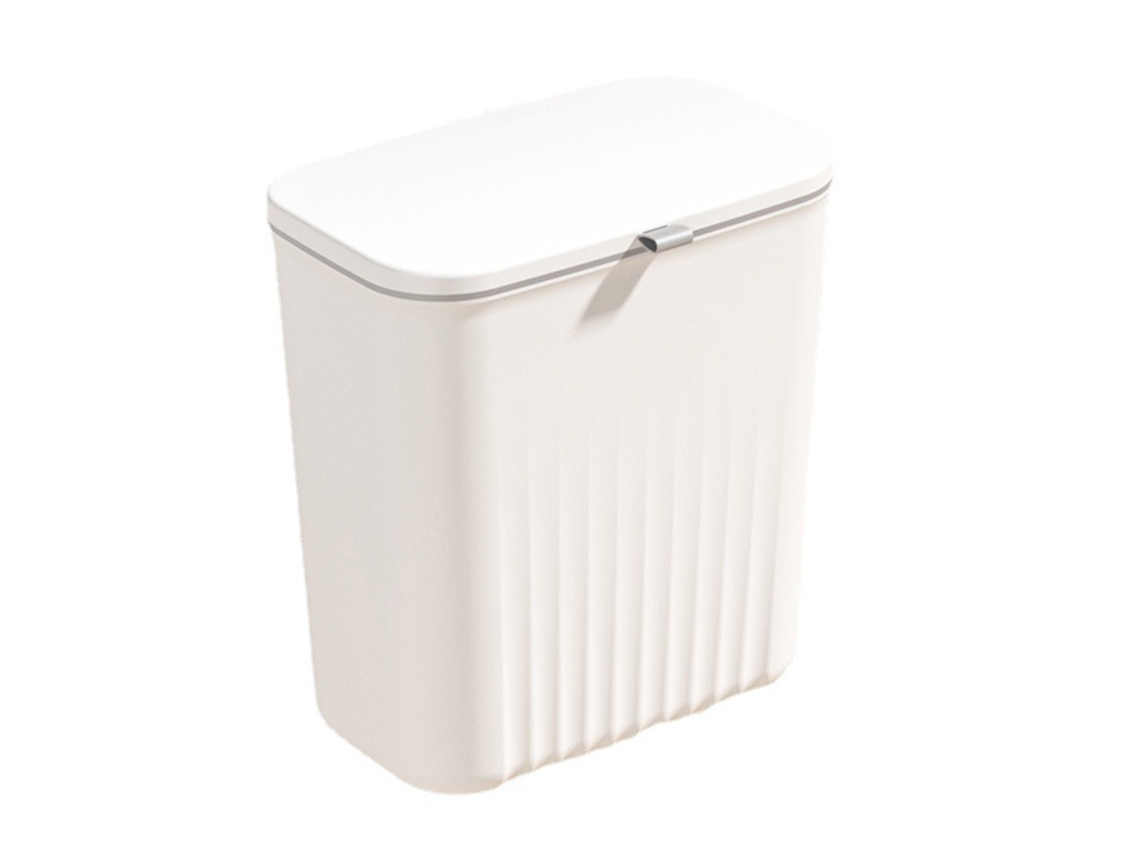 Cubo de basura de cocina Baok-Wall con tapa deslizante, contenedor de residuos rectangular para el hogar.