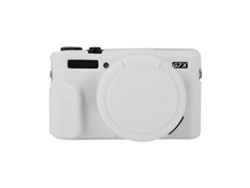 Capa Protetora De Silicone Macio Para Canon Powershot G7x Mark Ii / G7x Ii / G7x2 Com Tampa De Lente Branca