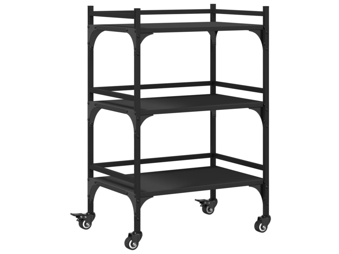 Carrito de cocina madera de ingeniería negro VIDAXL ( 50x35x75,5 cm)