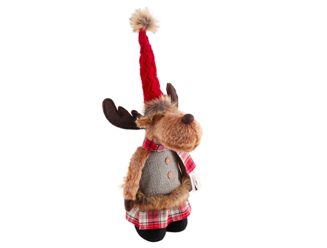 Elk de Navidad Muñeco de peluche de pie Adornos navideños Juguetes de peluche Adornos Decoración Fiesta navideña, rojo