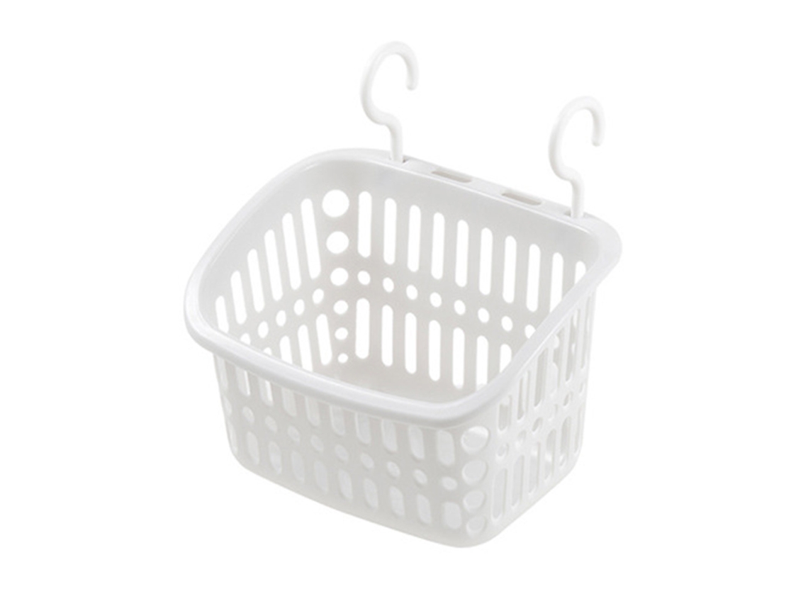 Cesta de almacenamiento colgante de plástico, organizador de pared para baño, cocina, ducha y dormitorio.