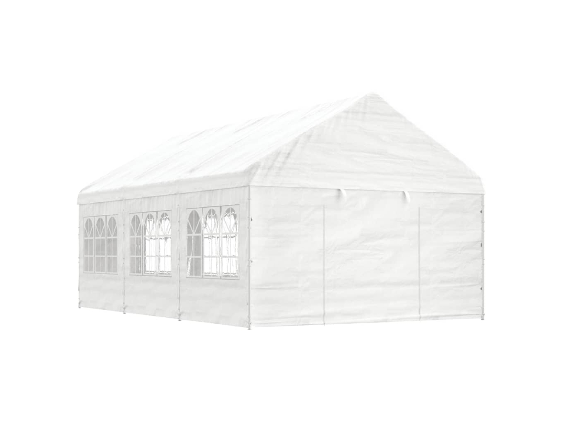 Cenador Con Techo VIDAXL Blanco Polietileno (6,69x4,08x3,22 m)