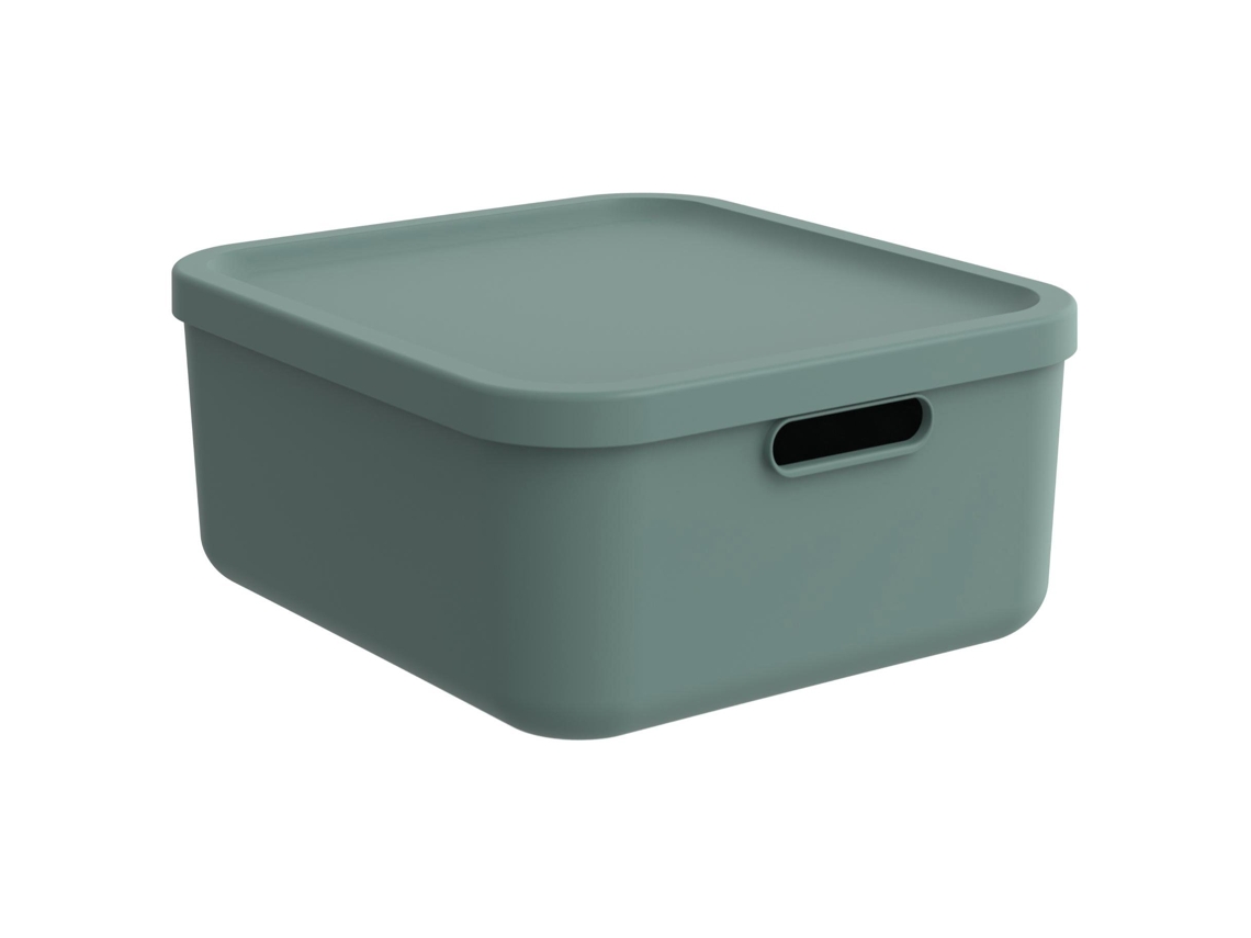 Caja organizadora apilable Rotho Albula Light de 20 L - Verde