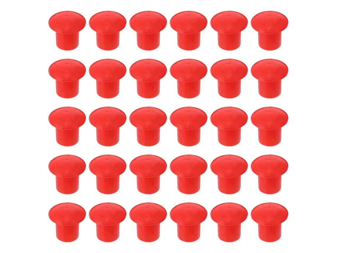 Paquete De 30 Tapas De Seguridad De Plástico Rojo Para Varillas De Refuerzo, Forma