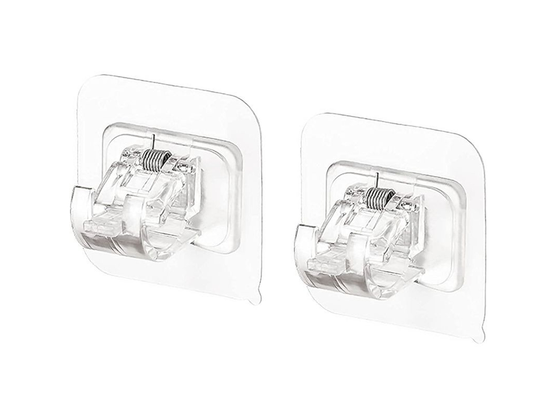 Soporte Autoadhesivo Para Barra De Cortina, 4 Piezas, Transparente Para Cocina Y Baño.