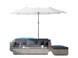 Parasol de exterior, dimensiones 455 x 270 cm, sombrilla lateral de 2,7 m, peso 12,5 kg, montaje e instalación, estructura metálica robusta (OEM)