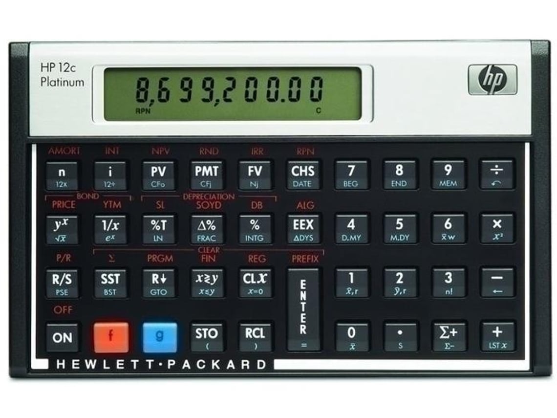 Calculadora Financiera HP 12c - Platinium Alumínio y Negro (10 dígitos)
