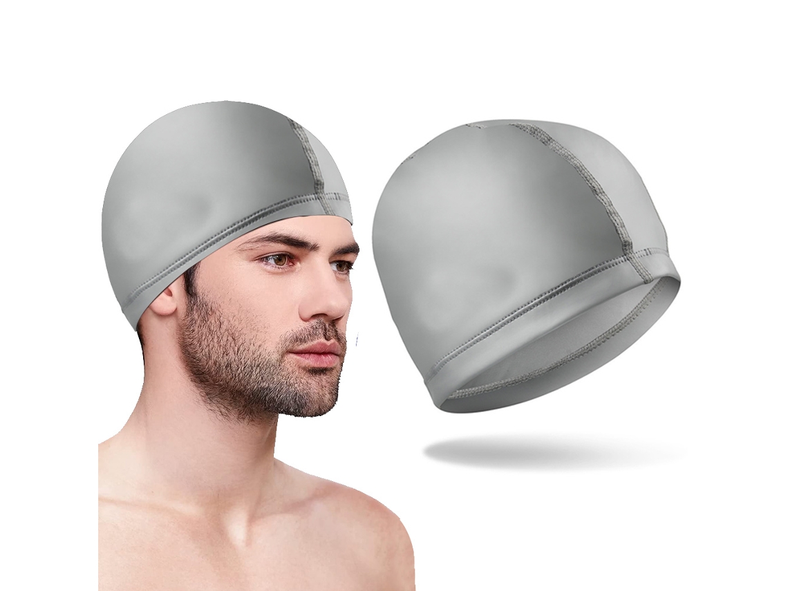 Gorro de baño unisex de PU suave, cómodo y no apretado para cabello largo.