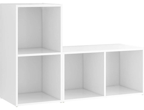 Conjunto 2 Mueble para la televisión VIDAXL Blanco Madera contrachapada (72x35x36.5 cm)