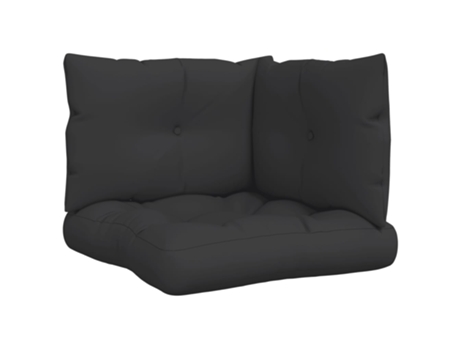 Cojines para palets 3 piezas tela VIDAXL negro (60 x 61 x 10 cm)