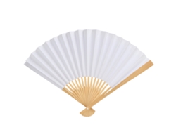 Abanico Plegable Blanco Diy Hecho De Papel Y Madera Para Pintar, Decorar Y Regalar.
