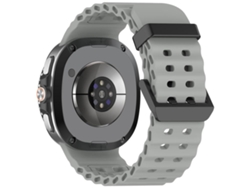 Bracelete Para Samsung Galaxy Watch 8/8 Classic - Silicone Com Furos Duplos E Fivela Preta | Cor Sólida - Cinza