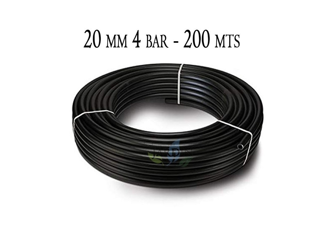 Tuberia Polietileno Agricola 20 Mm 4 Bar 200M Negro SUINGA