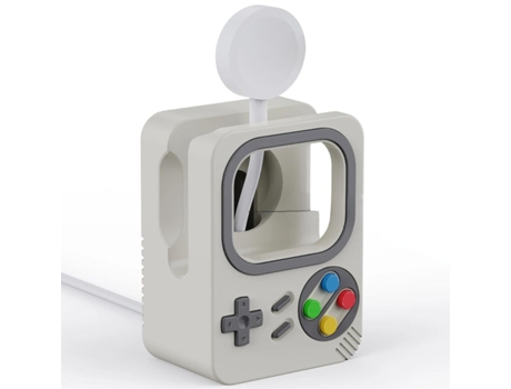 Soporte De Base De Silicona Retro Snes Para Apple Watch Series 3 White Charger