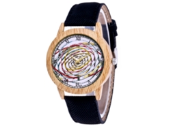 Reloj De Pareja De Cuarzo Con Correa De Lona Y Dial Redondo Zhoulianfa (negro)