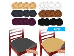 4 Piezas de Fundas para Sillas de Spandex Elástico, Protectores para Sillas de Comedor y Cocina, Ajustables, para Sillas Redondas y Cuadradas NEVEANCE