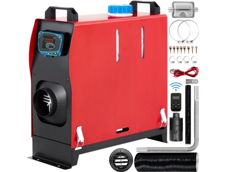 VEVOR Calentador de aire diésel de 8 KW, todo en uno, 1 salida de aire, 12 V, silenciador de control remoto, interruptor LCD