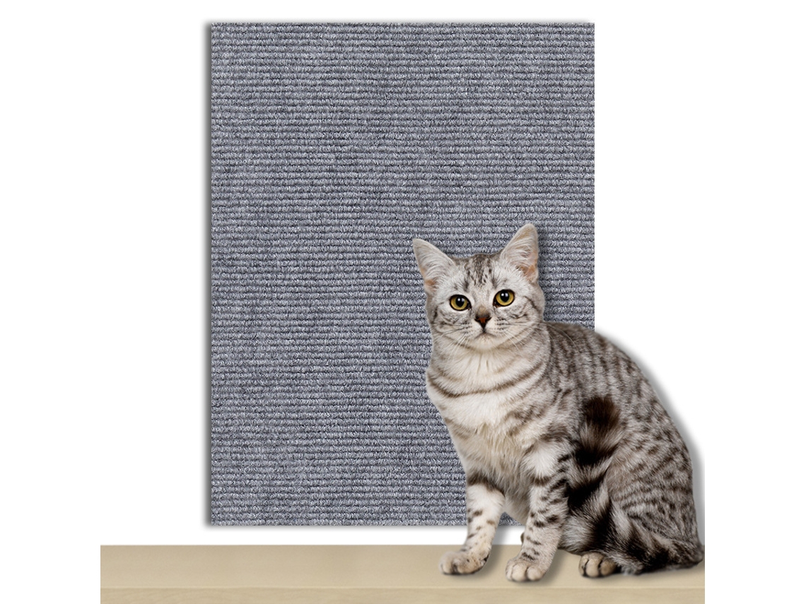 Protector Antiarañazos Para Gatos Con Base Autoadhesiva, 30x60cm. Protege Sofás, Suelos Y Sillas De Arañazos. Digitallab (gris Claro)